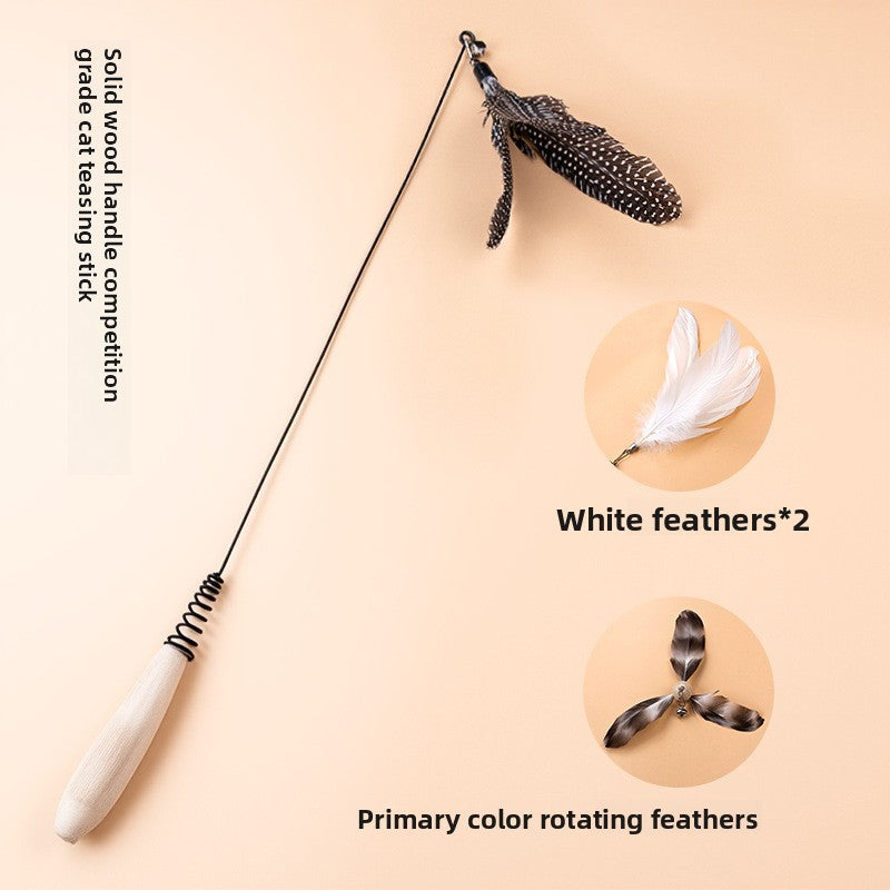 Interactive Feather Teaser Wand for Cats