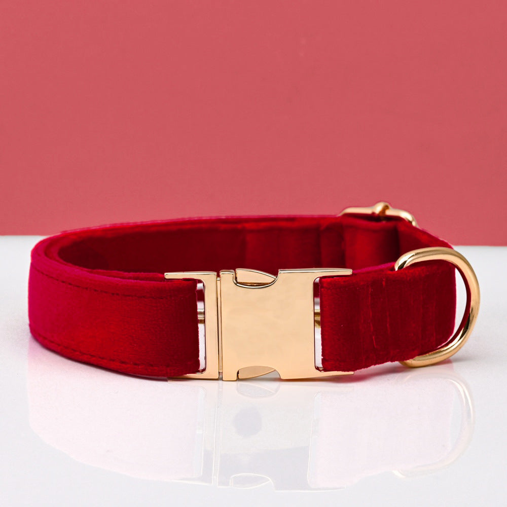 Velvet Dog Collar with Metal Buckle — Adjustable Pet Collar Australia