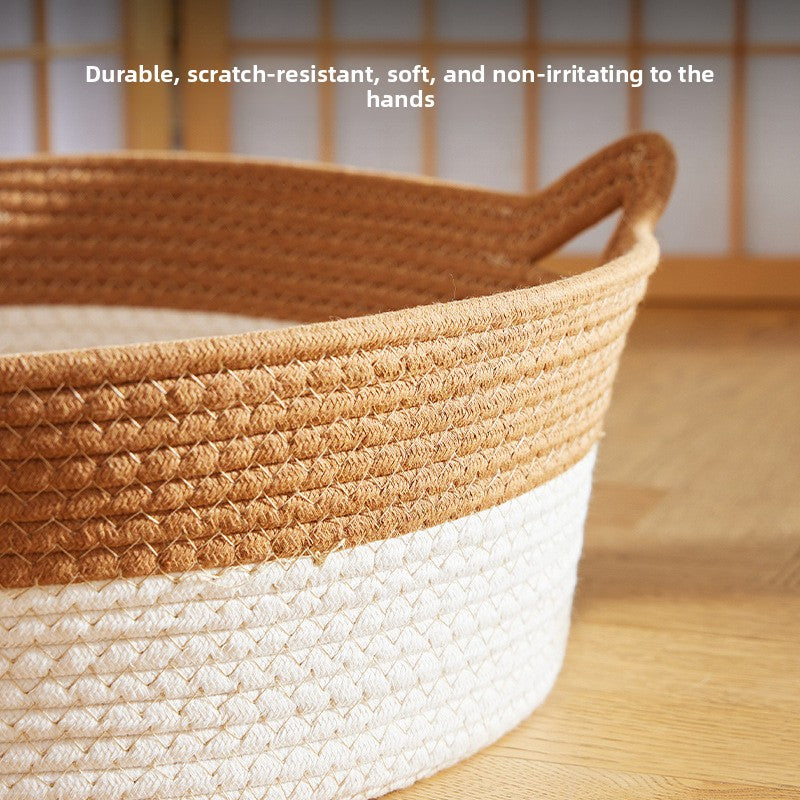 Cotton Linen Woven Pet Cat Bed
