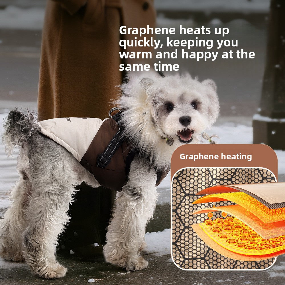Hooded Dog Jacket with Fur Collar for Cold Weather