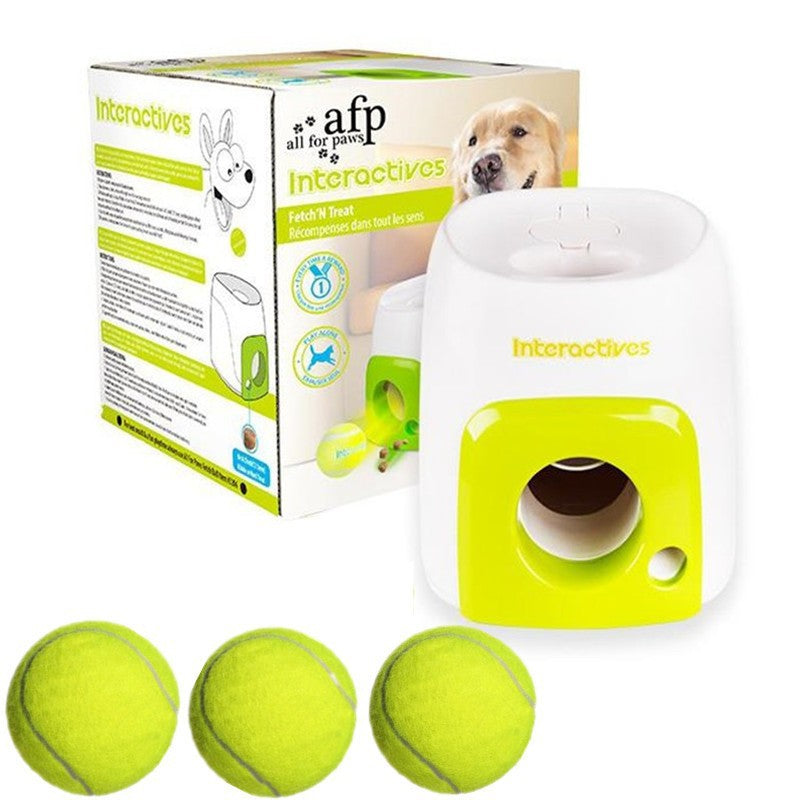Dog Tennis Ball & Treat Throwing Machine Toy