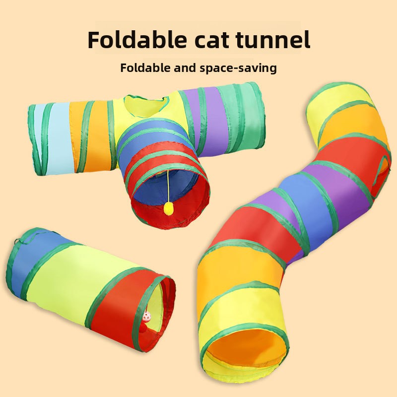 Interactive Foldable Cat Play Tunnel