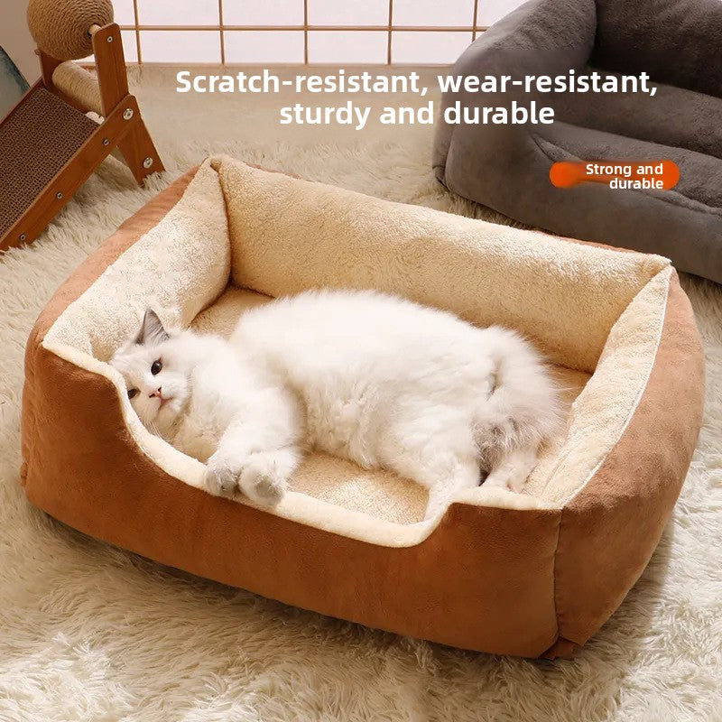 Plush Round Pet Cat Bed