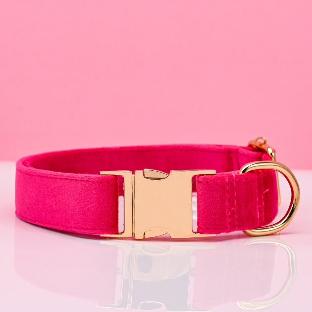 Velvet Dog Collar with Metal Buckle — Adjustable Pet Collar Australia