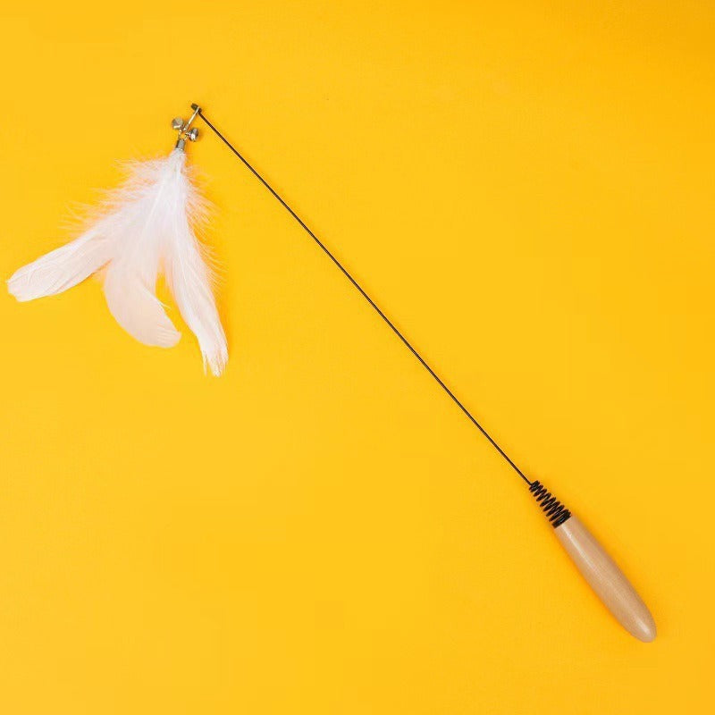 Interactive Feather Teaser Wand for Cats