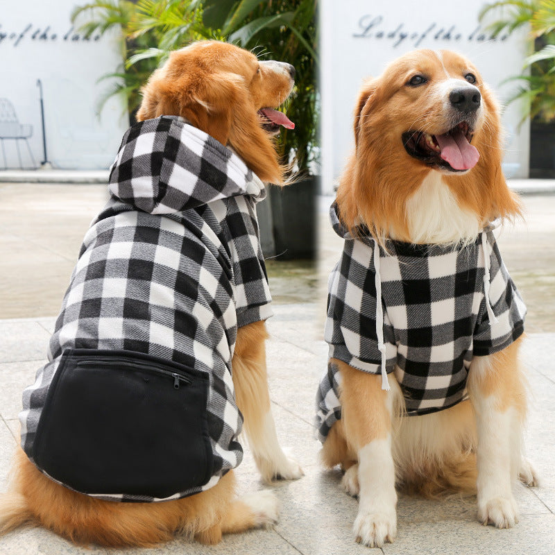Plaid Zip Pocket Dog Sweater — Dog Jumper & Winter Coat Australia