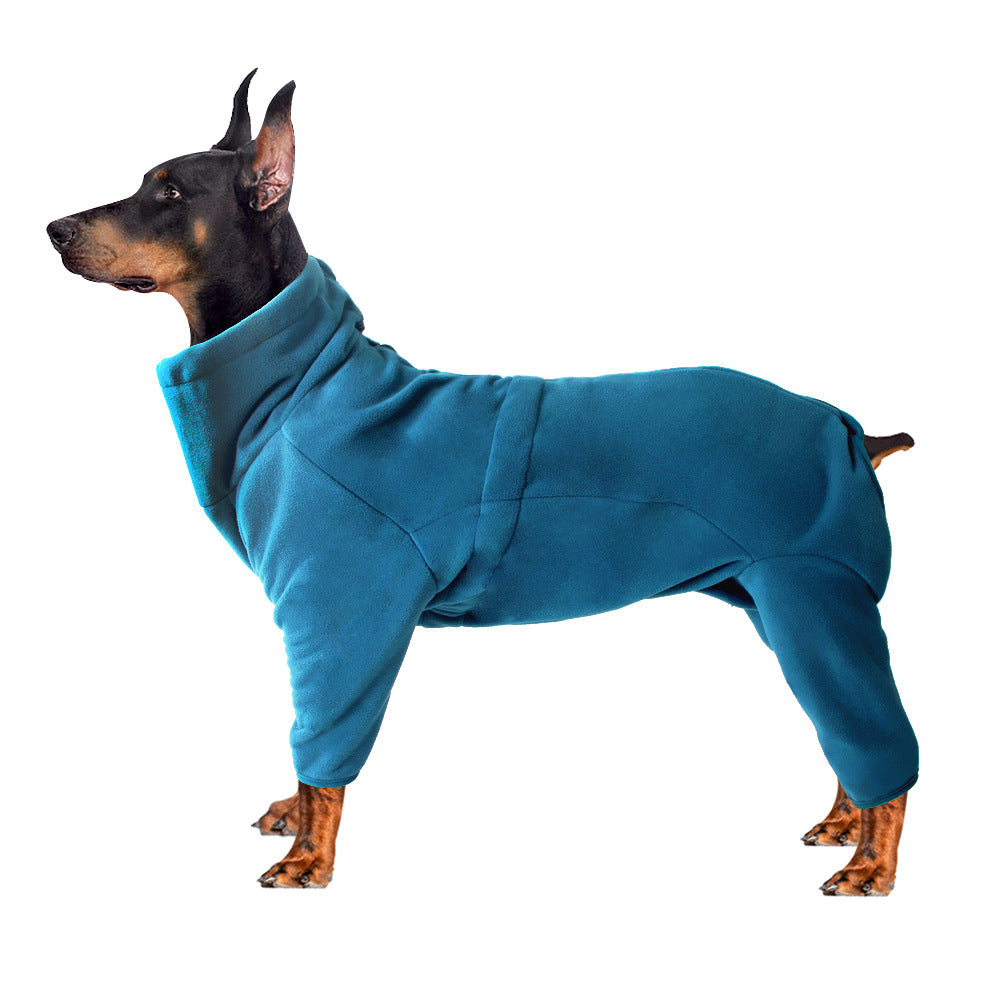 Adjustable Fleece Dog Coat for Large Dogs