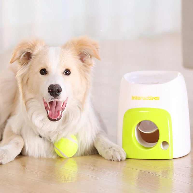 Dog Tennis Ball & Treat Throwing Machine Toy
