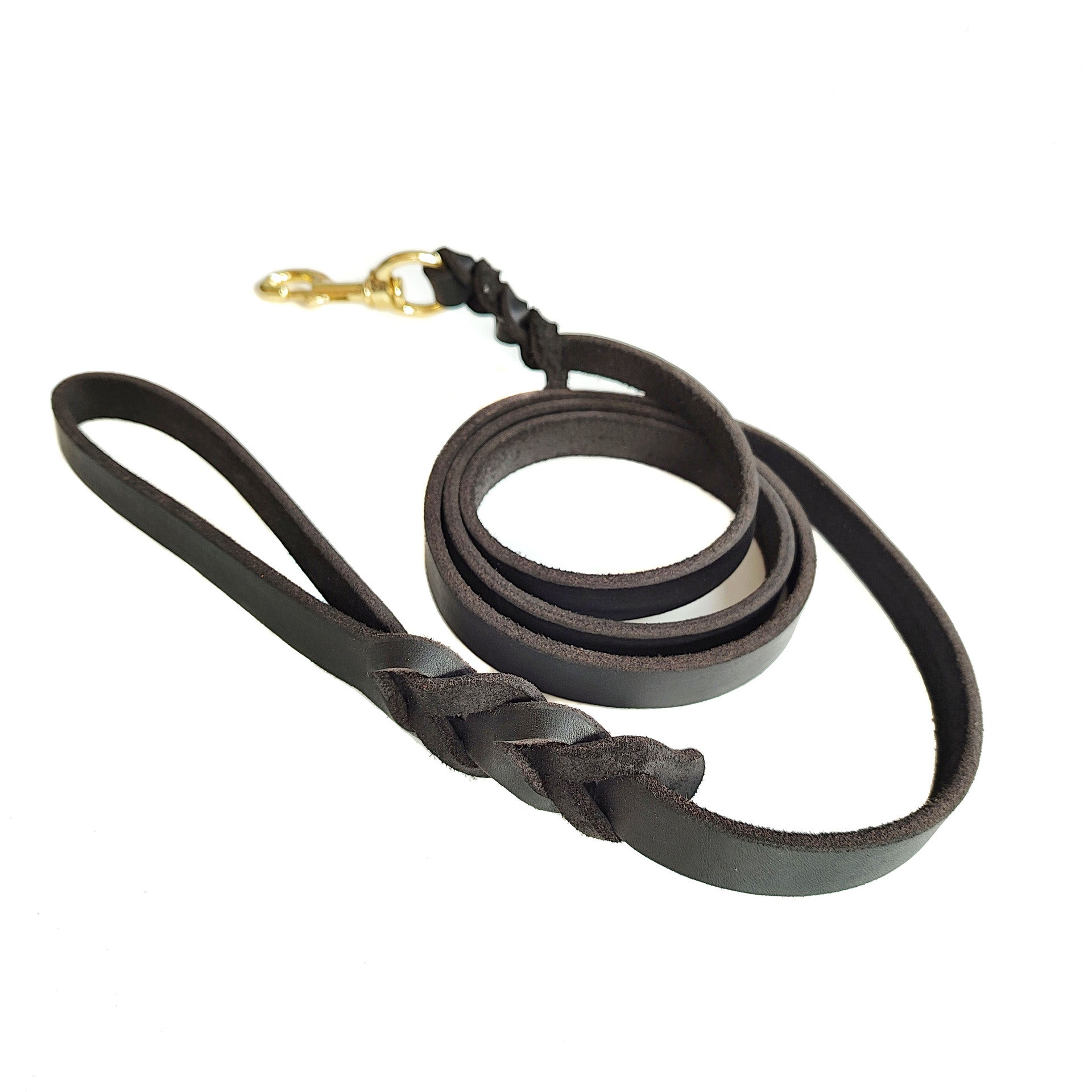 Cowhide Dog Leash with Copper Hook