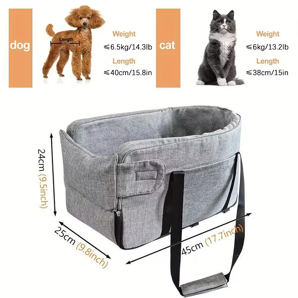 Portable Pet Car Console Nest with Handle
