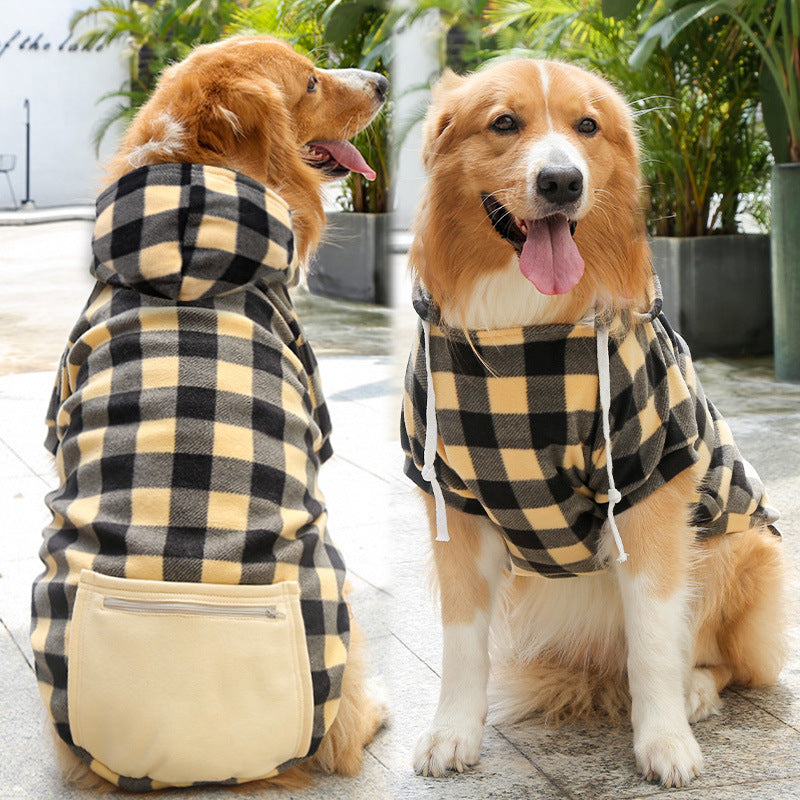 Plaid Zip Pocket Dog Sweater — Dog Jumper & Winter Coat Australia