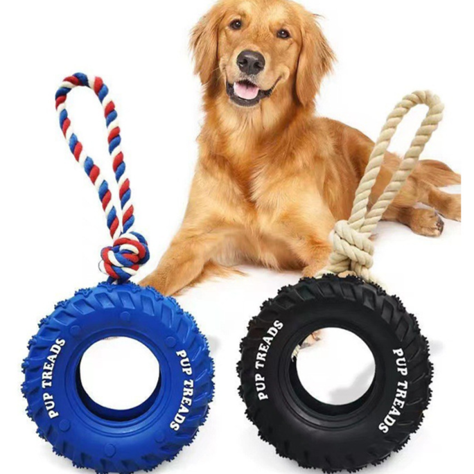 Dog Toy: Durable Rubber Tire