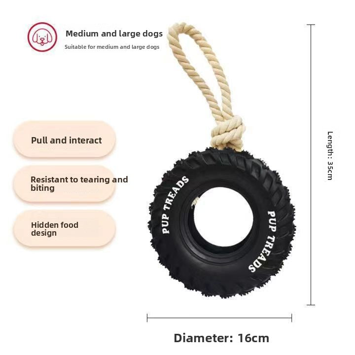 Dog Toy: Durable Rubber Tire