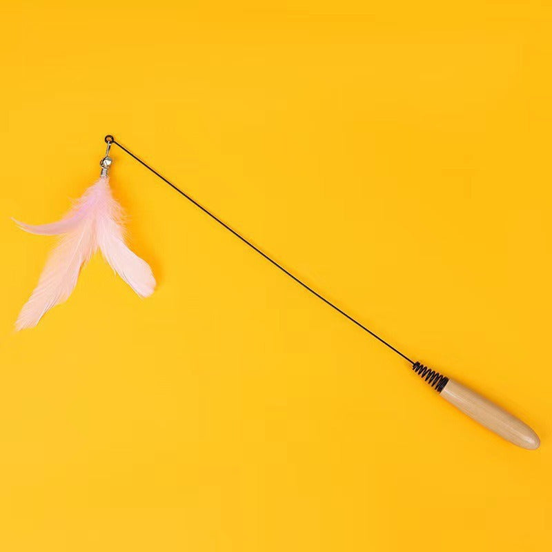 Interactive Feather Teaser Wand for Cats