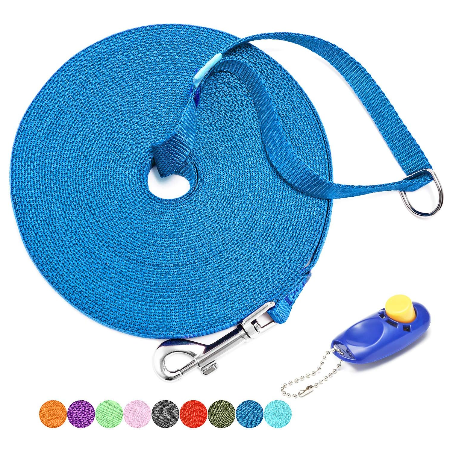 Ultra Length Dog Training Leash — 50ft with Clicker
