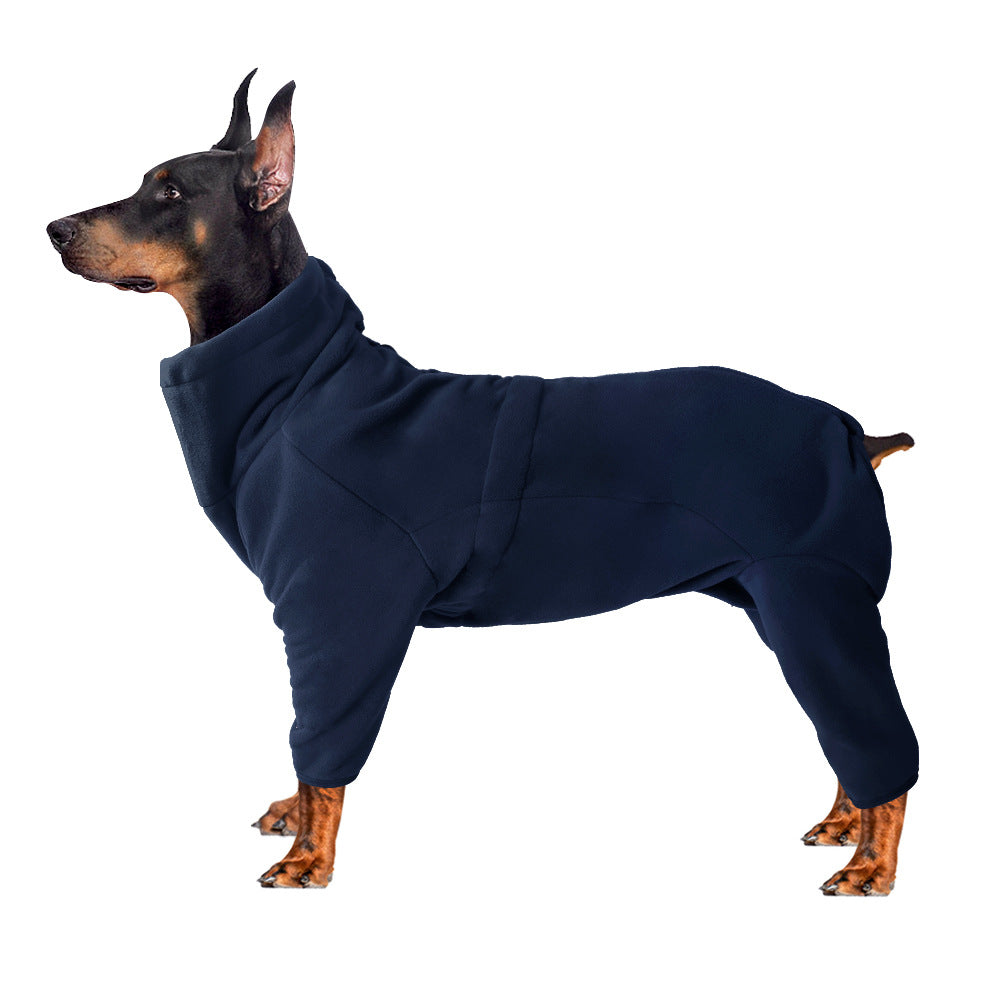 Adjustable Fleece Dog Coat for Large Dogs