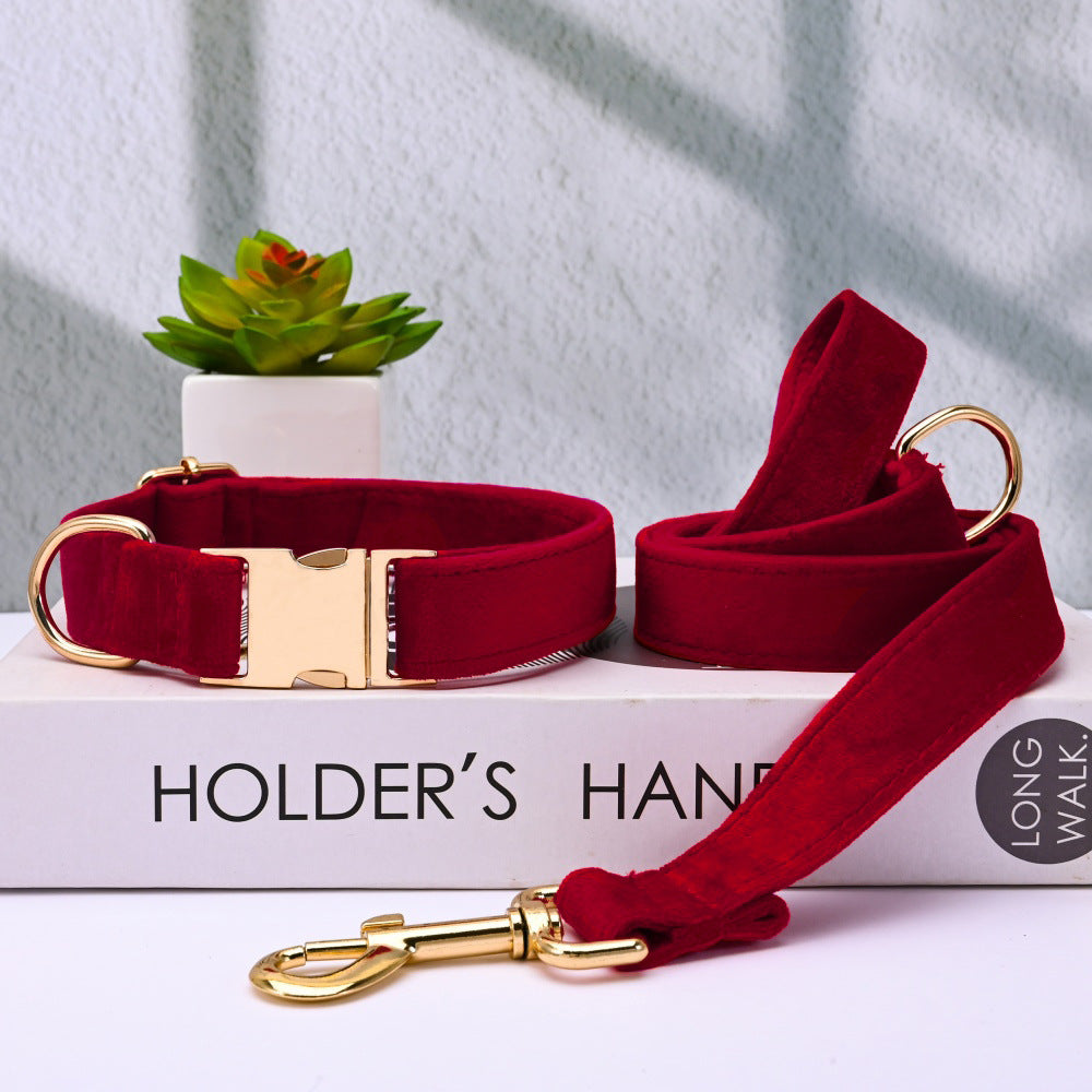 Velvet Dog Collar with Metal Buckle — Adjustable Pet Collar Australia