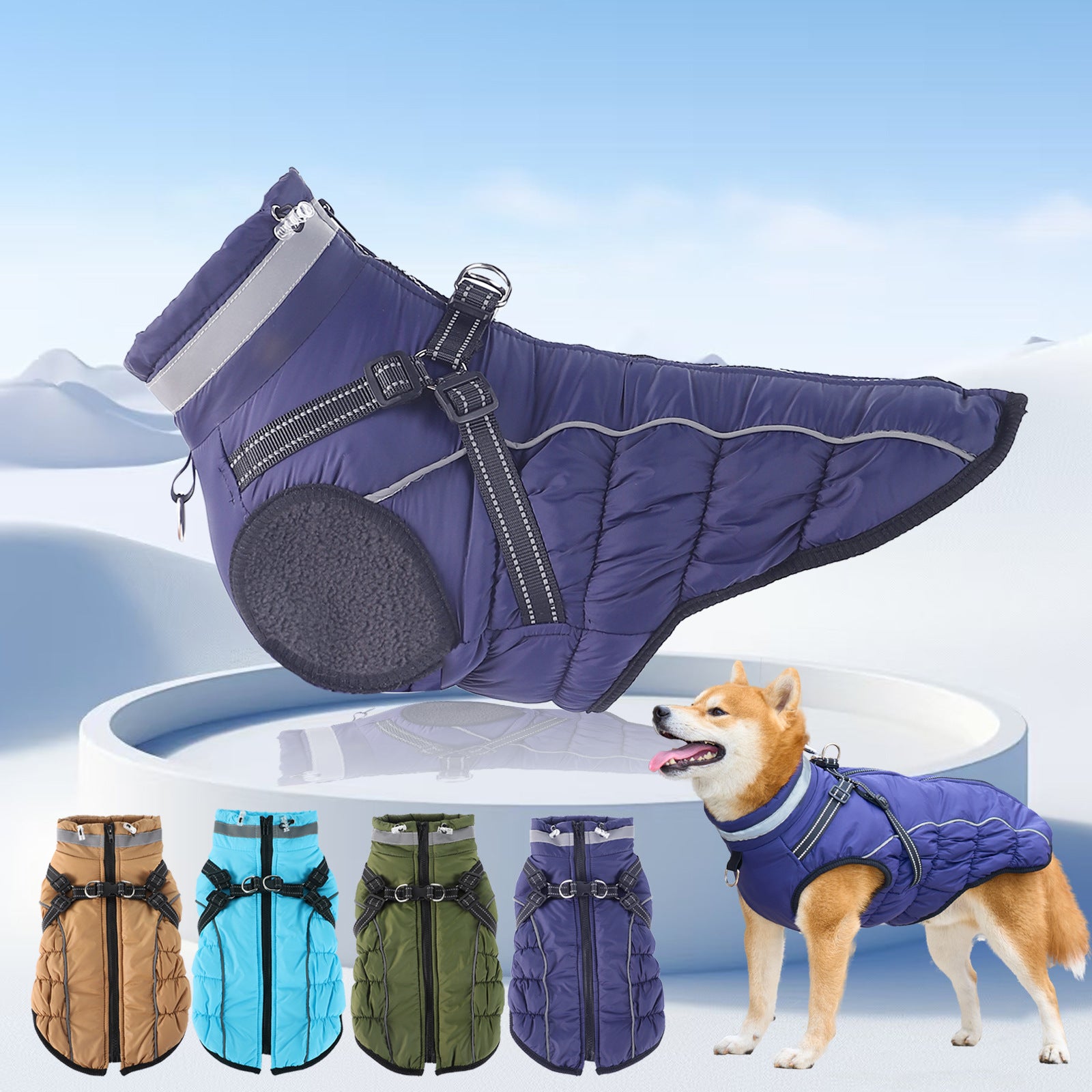 Reflective Dog Warm Cotton Coat