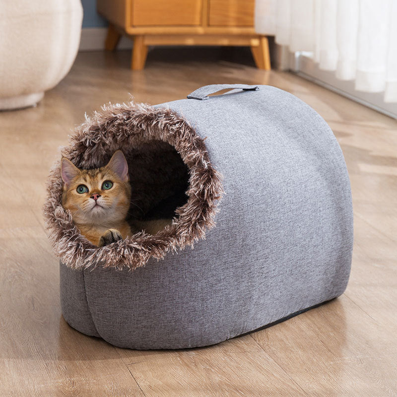 Plush Enclosed Pet Nest Sleeping Bag