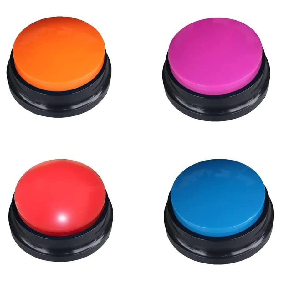 Pet Voice Training Buttons — 4 Pack (30 Second Record)