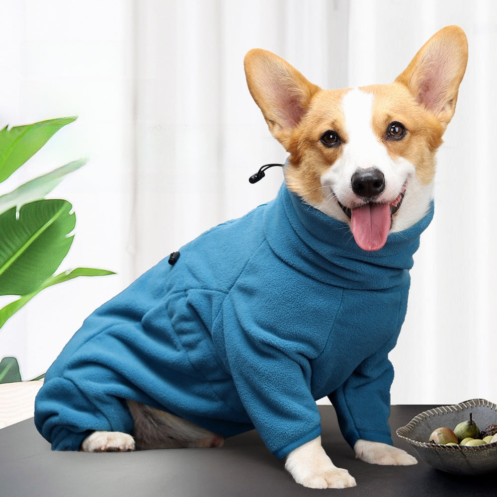 Adjustable Fleece Dog Coat for Large Dogs