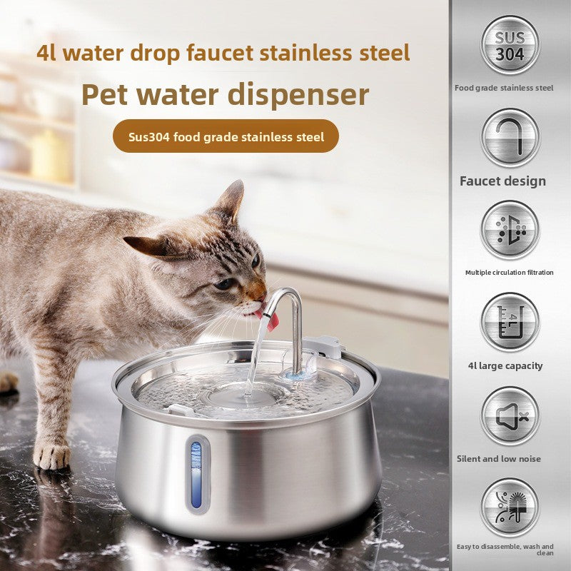 Stainless Steel Pet Water Feeder Bowl