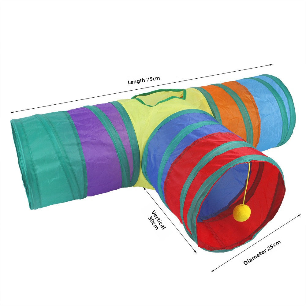 Interactive Foldable Cat Play Tunnel