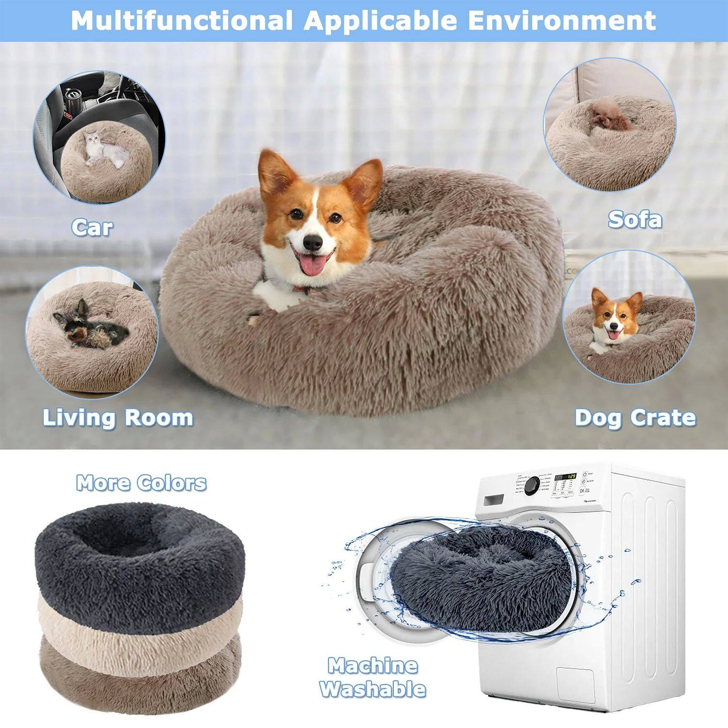 Soft Plush Washable Pet Cat Bed
