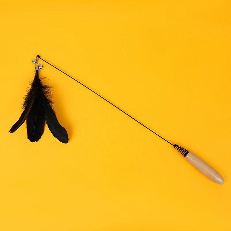 Interactive Feather Teaser Wand for Cats