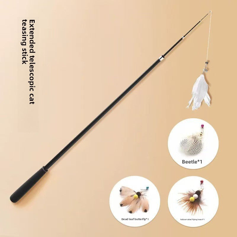 Interactive Feather Teaser Wand for Cats