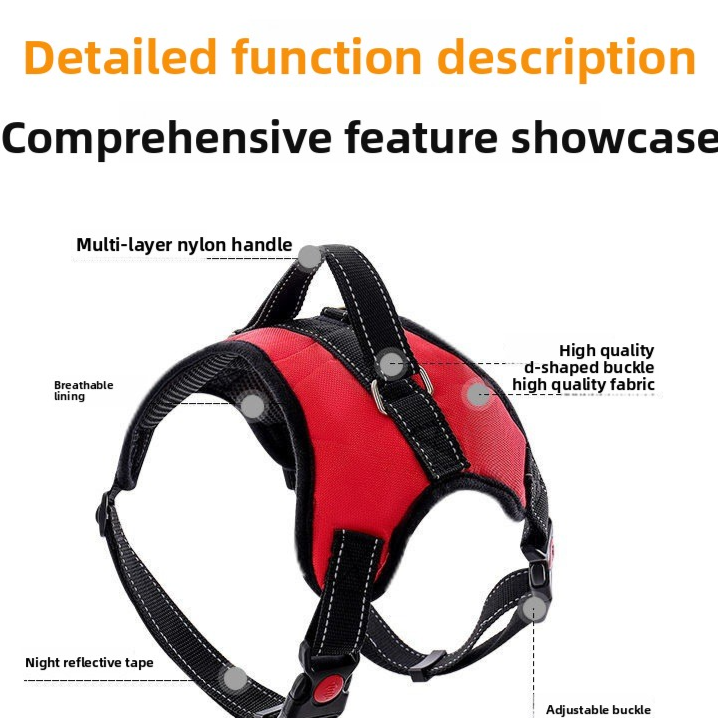 Adjustable Dog Harness with Leash for Medium Large Breeds