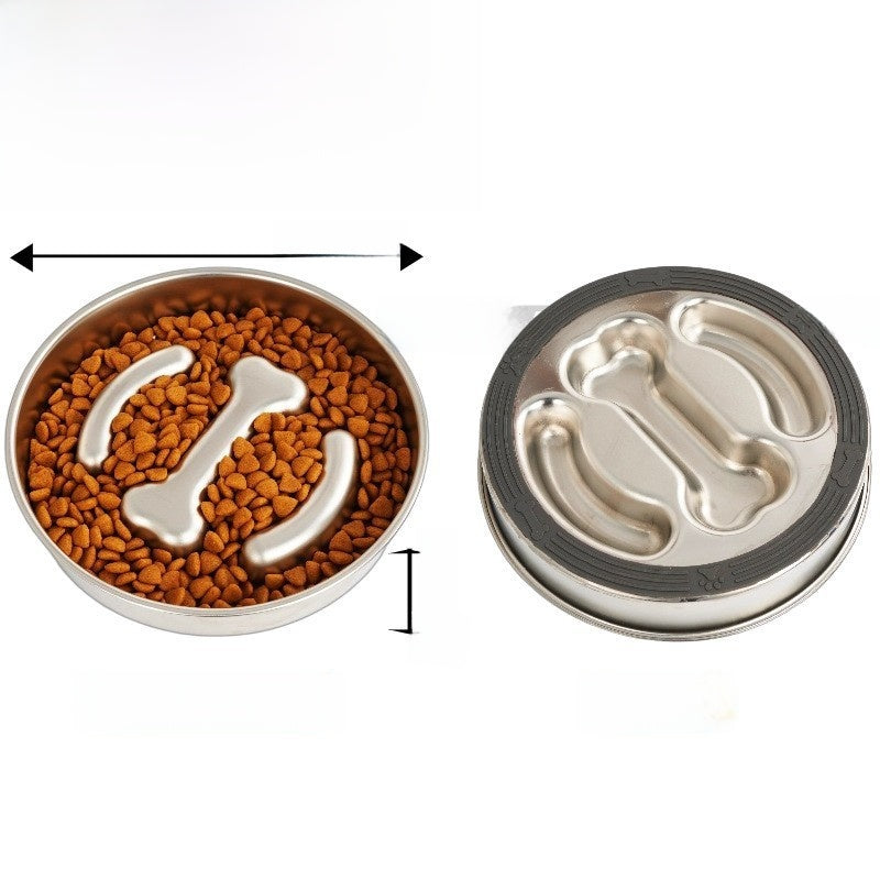 Stainless Steel Pet Slow Feeder Bowl