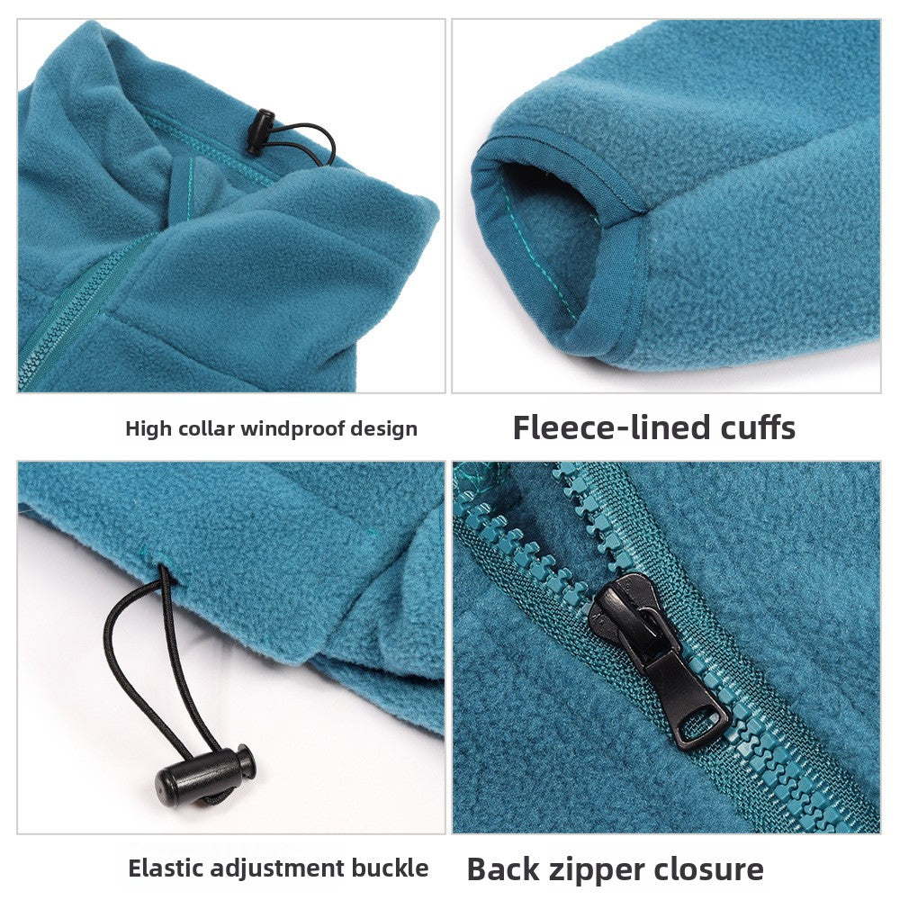 Adjustable Fleece Dog Coat for Large Dogs