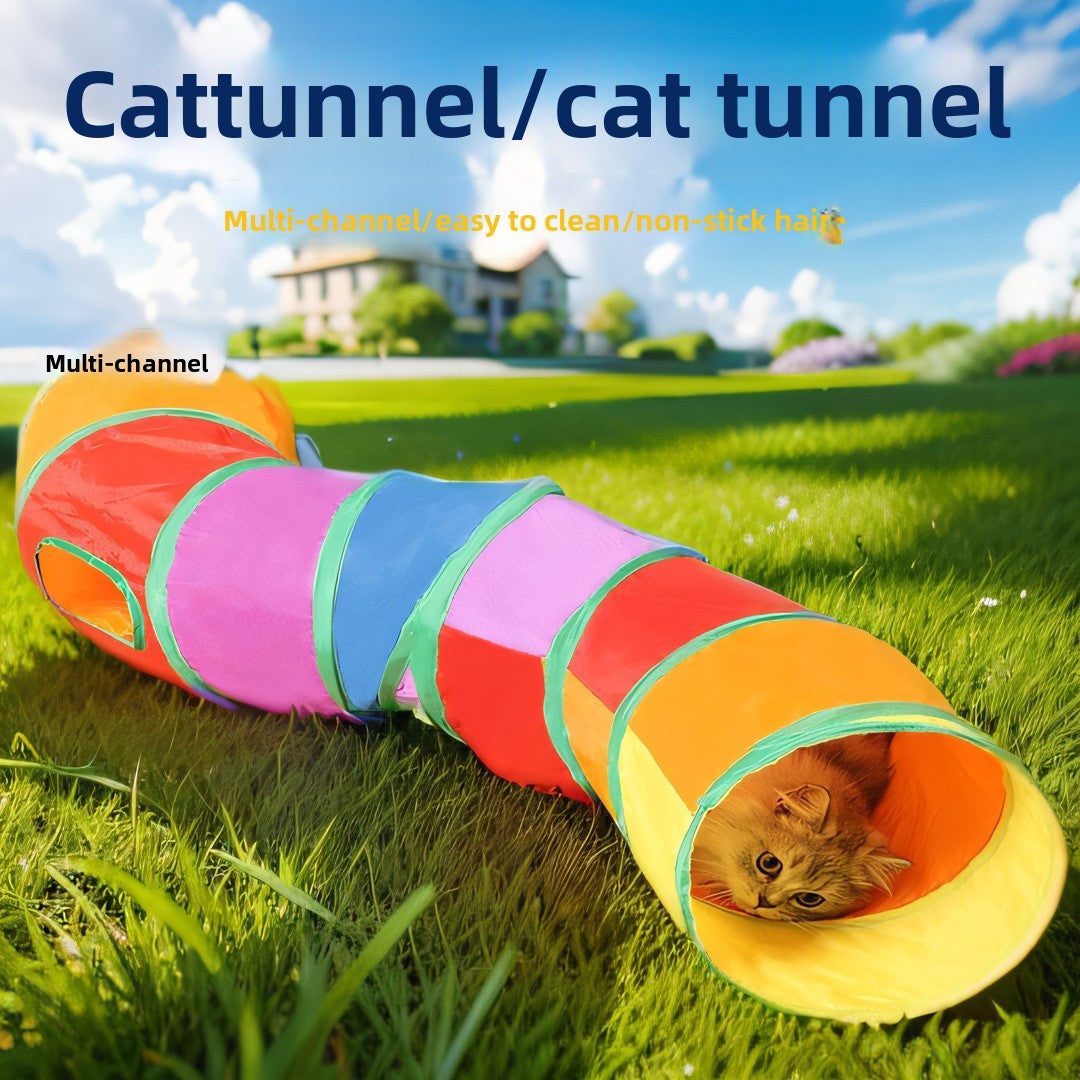 Interactive Foldable Cat Play Tunnel