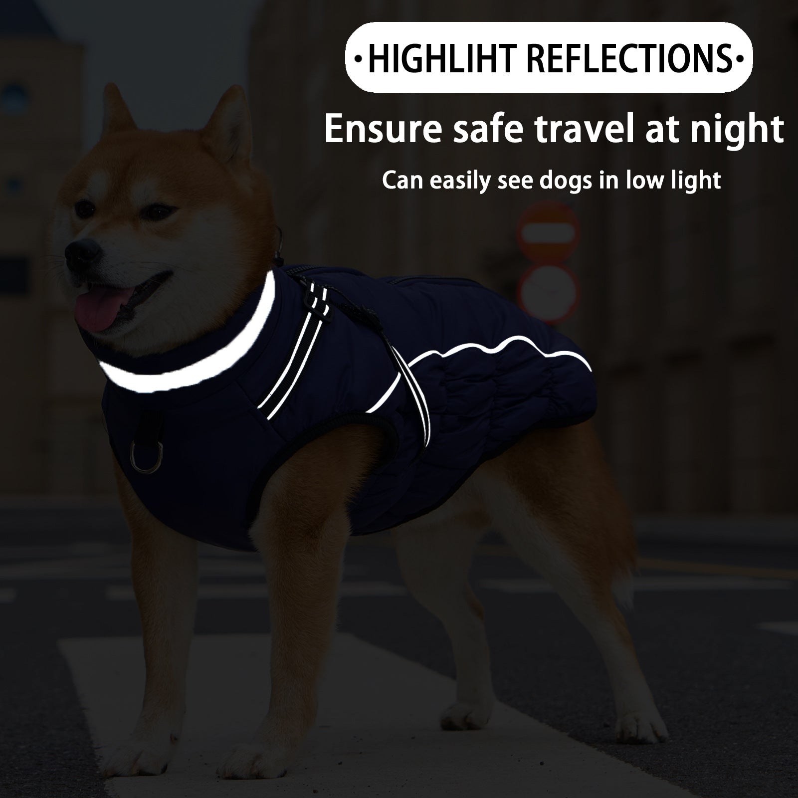 Reflective Dog Warm Cotton Coat