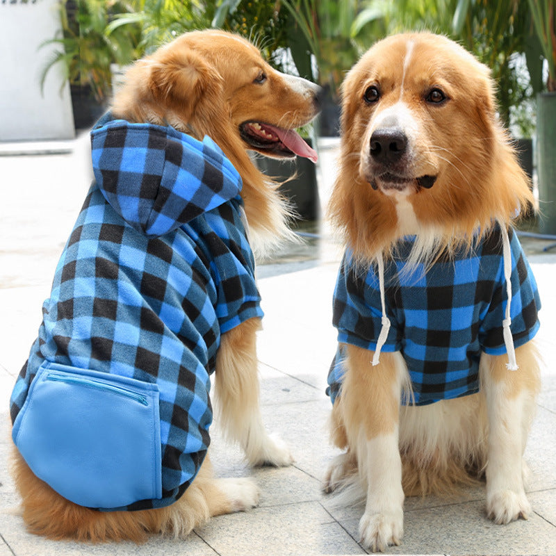 Plaid Zip Pocket Dog Sweater — Dog Jumper & Winter Coat Australia