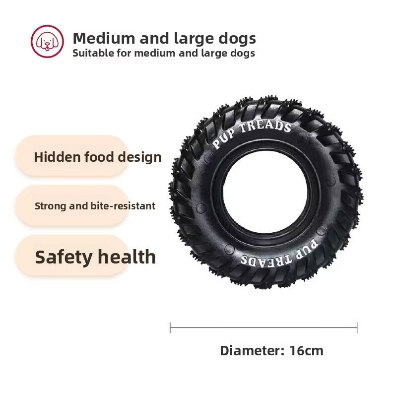 Dog Toy: Durable Rubber Tire