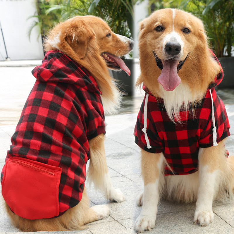 Plaid Zip Pocket Dog Sweater — Dog Jumper & Winter Coat Australia