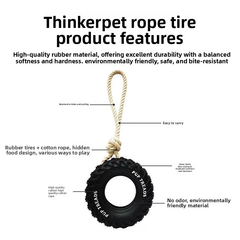 Dog Toy: Durable Rubber Tire