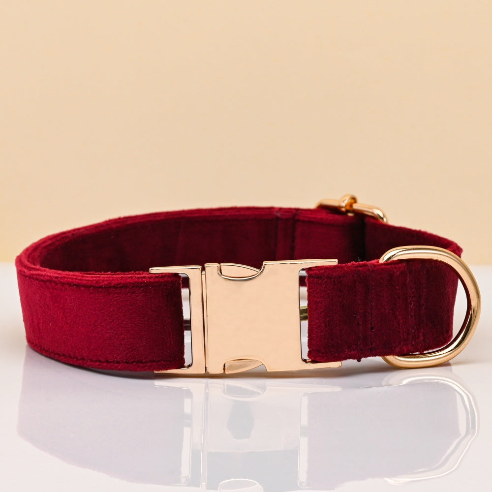 Velvet Dog Collar with Metal Buckle — Adjustable Pet Collar Australia